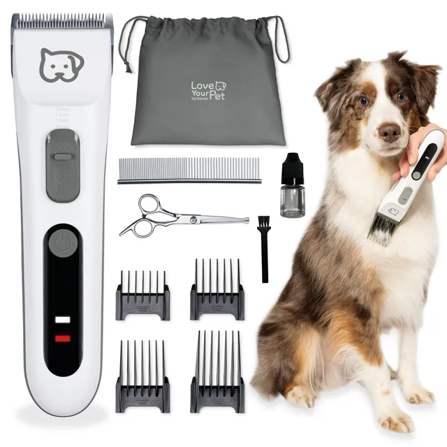 beurer-love-your-pet-schermaschine-fluffy-leise-trimmer-f-r-hunde-katzen-9-teili image 1