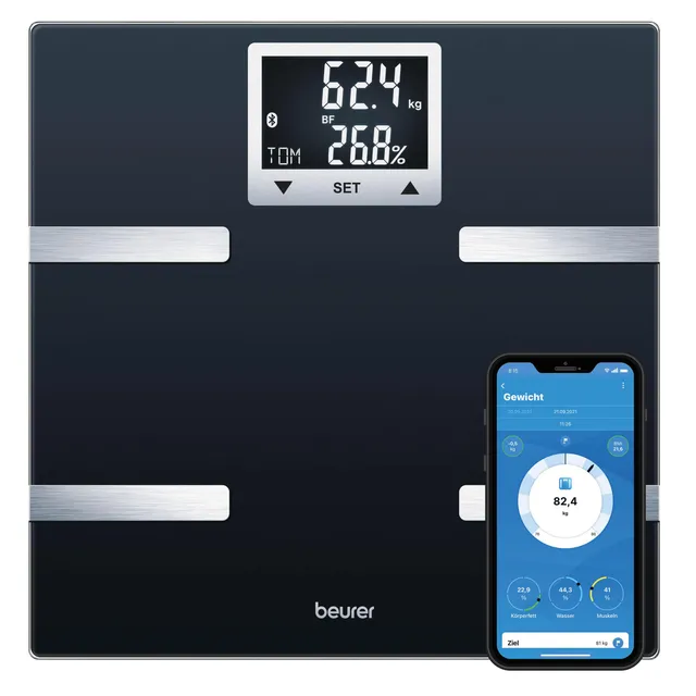 beurer-bf-720-diagnosewaage-mit-bluetooth-app-k-rperfett-muskel-und-kalorienmess image 1
