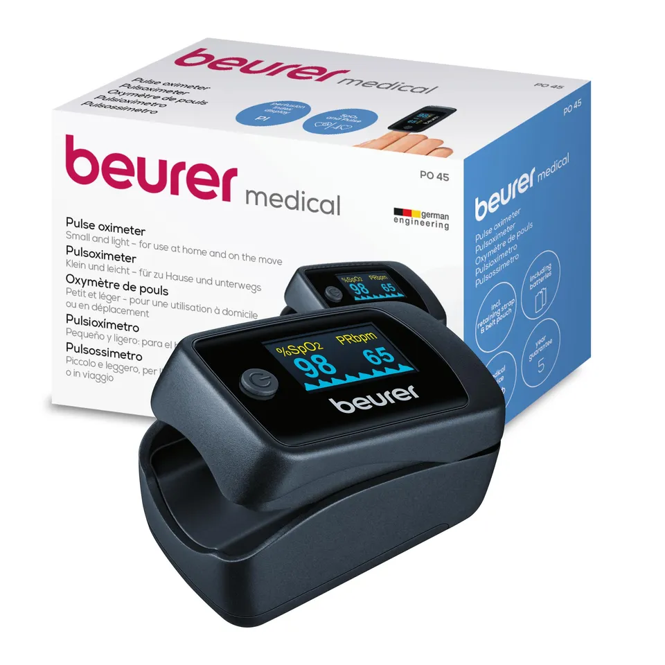 beurer-po-45-pulsoximeter-farbdisplay-spo2-puls-perfusionsindex-mit-7-anzeigefor image 1