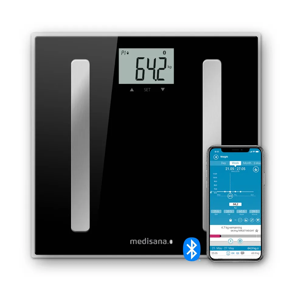 medisana-bs-a45-connect-digitale-k-rperanalysewaage-180-kg-bluetooth-app-8-nutze image 1