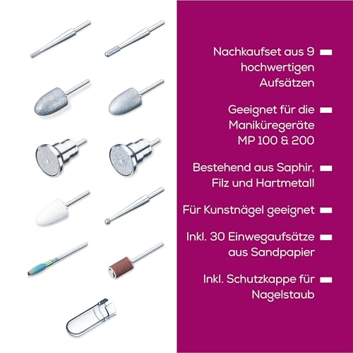 beurer-nachkaufset-mp-100-mp-200-10-aufs-tze-30-einweg-schleifpapiere-f-r-manik- image 8