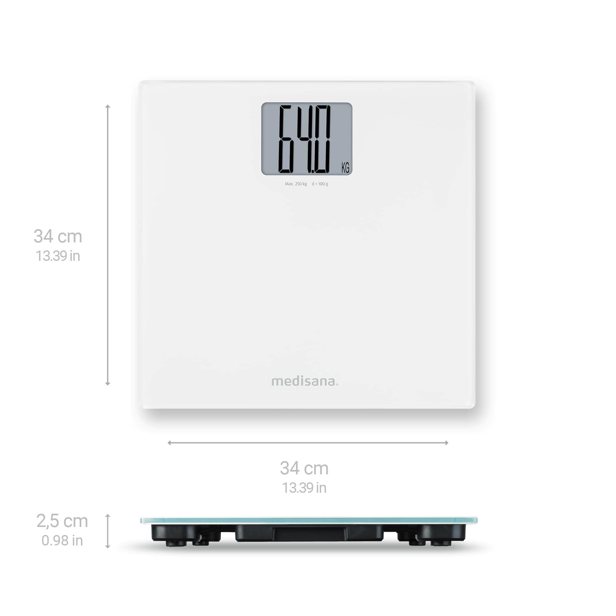 medisana-ps-470-digitale-xl-personenwaage-aus-glas-bis-250-kg image 2