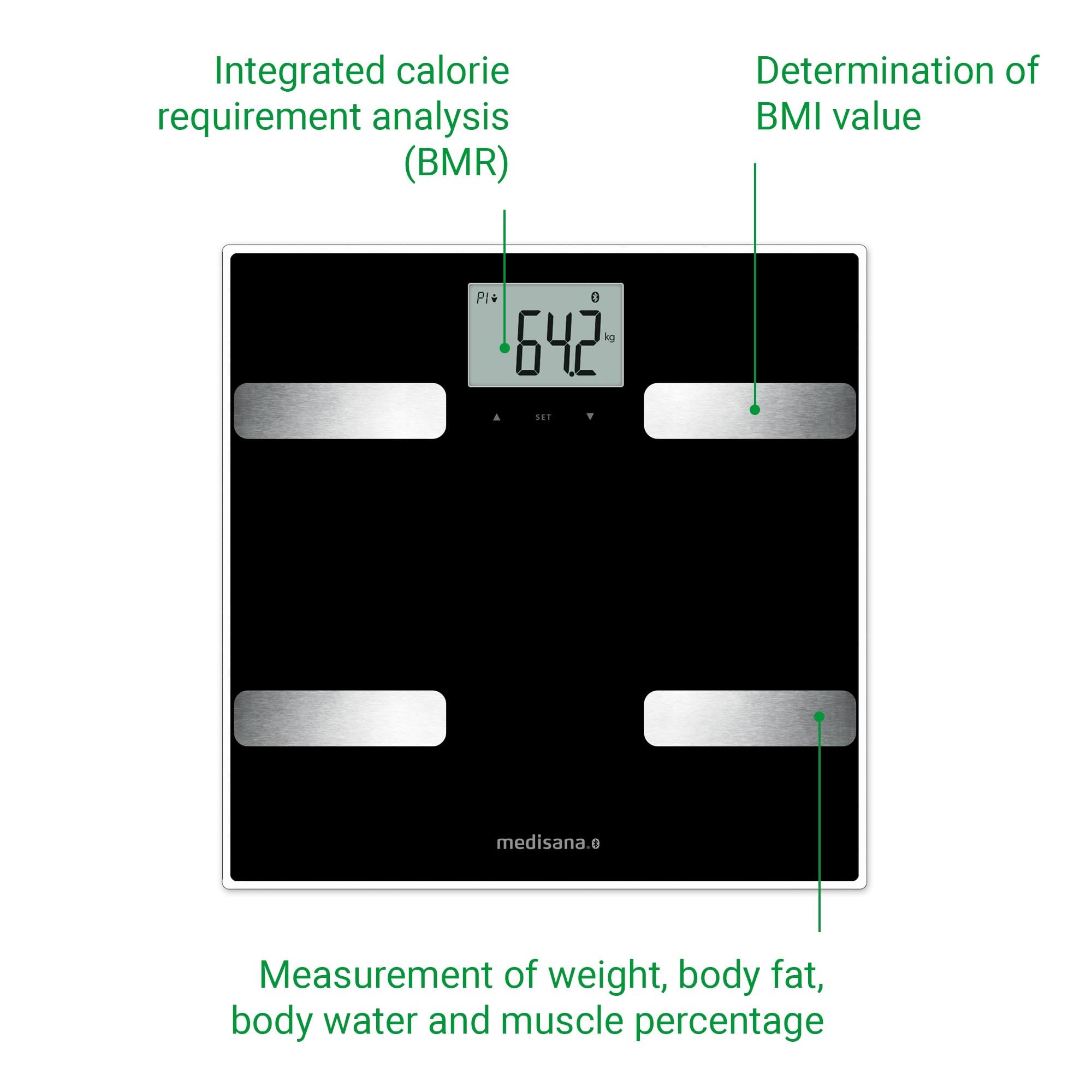 medisana-bs-a41-k-rperanalysewaage-mit-vitadock-app-bluetooth-bis-180-kg-schwarz image 5