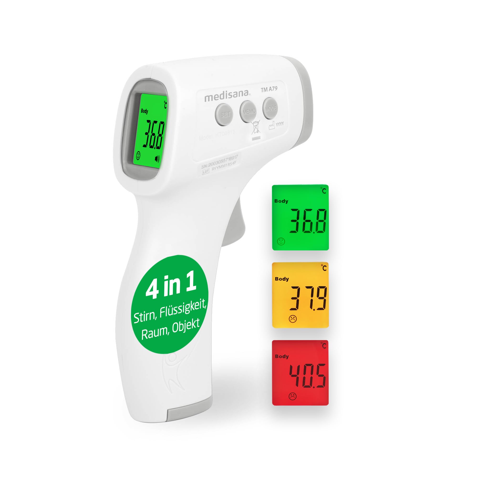 medisana-tm-a79-infrarot-thermometer-kontaktlos-mit-visuellem-fieberalarm image 1