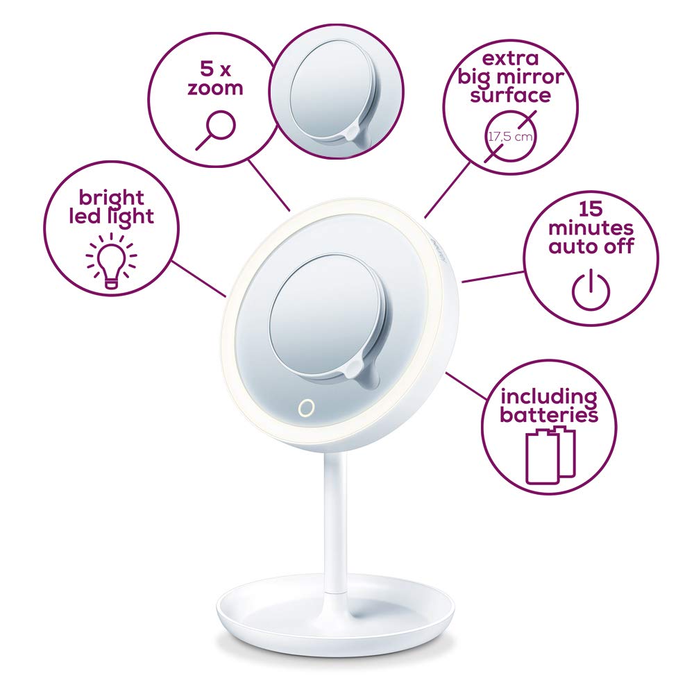 beurer-bs-45-beleuchteter-kosmetikspiegel-mit-led-licht-touch-sensor-magnetische image 4