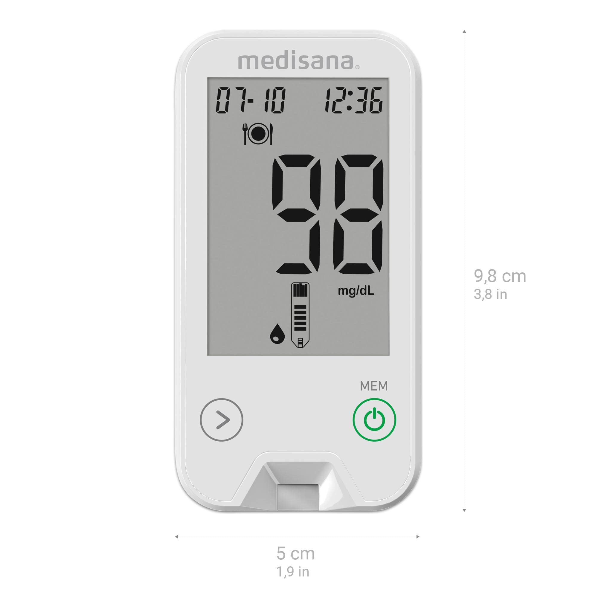 medisana-meditouch-2-blutzuckermessger-t-mit-starter-set-mg-dl-f-r-diabetiker image 2