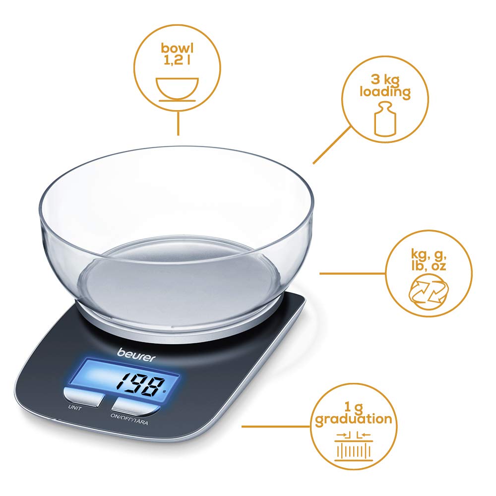 beurer-ks-25-k-chenwaage-mit-1-2l-wiegesch-ssel-digital-3kg-tragkraft-tara-funkt image 2