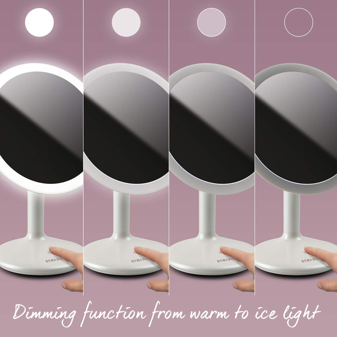 homedics-beauty-touch-and-glow-wiederaufladbarer-led-spiegel-5-fache-vergr-erung image 5