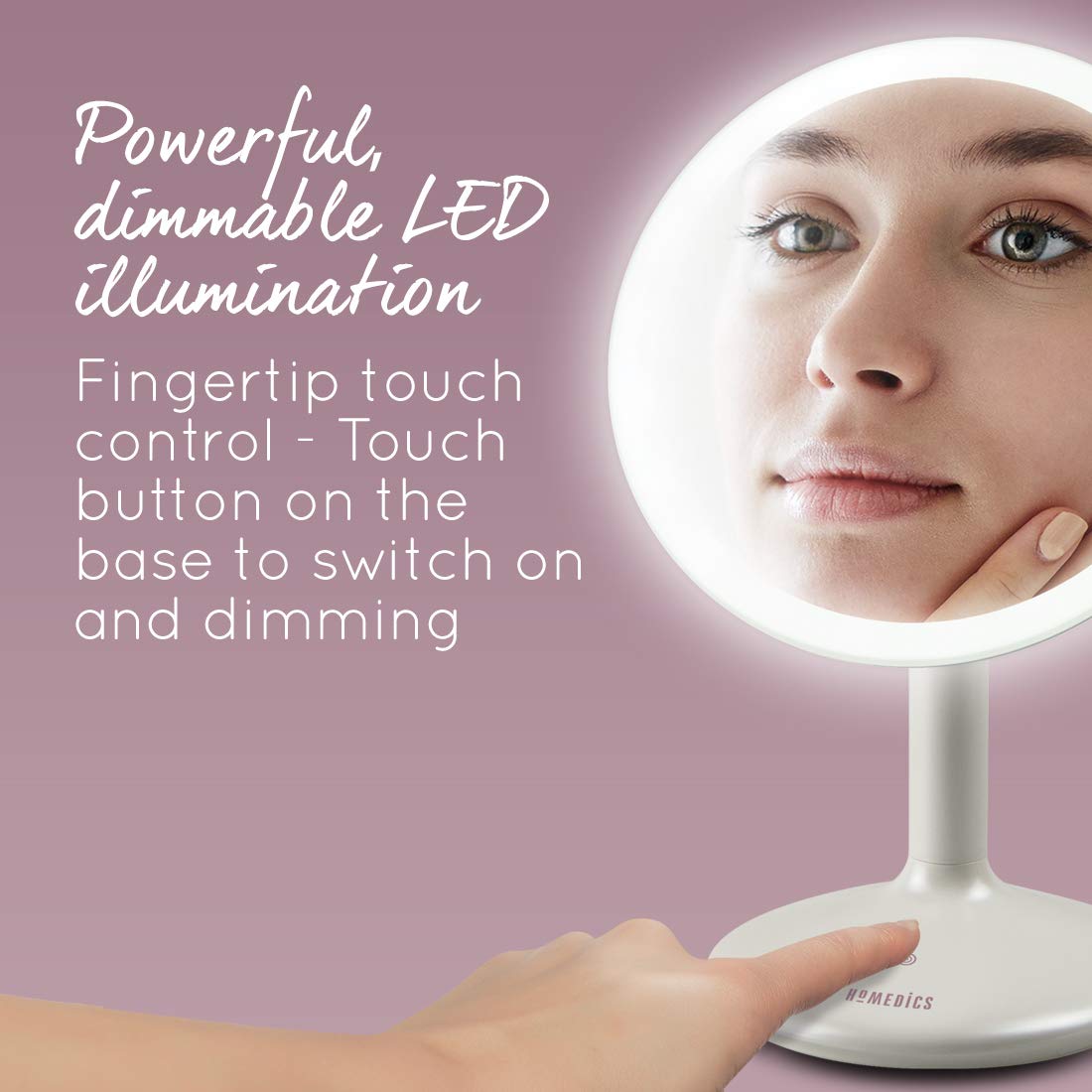 homedics-beauty-touch-and-glow-wiederaufladbarer-led-spiegel-5-fache-vergr-erung image 4