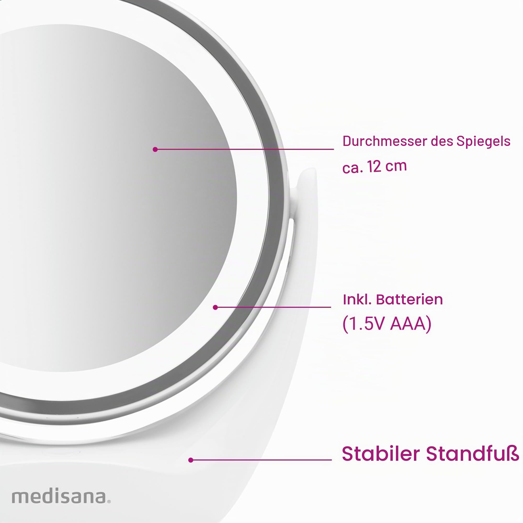 medisana-cm-835-kosmetikspiegel-mit-led-beleuchtung-tischspiegel-5-fach-vergr-er image 5