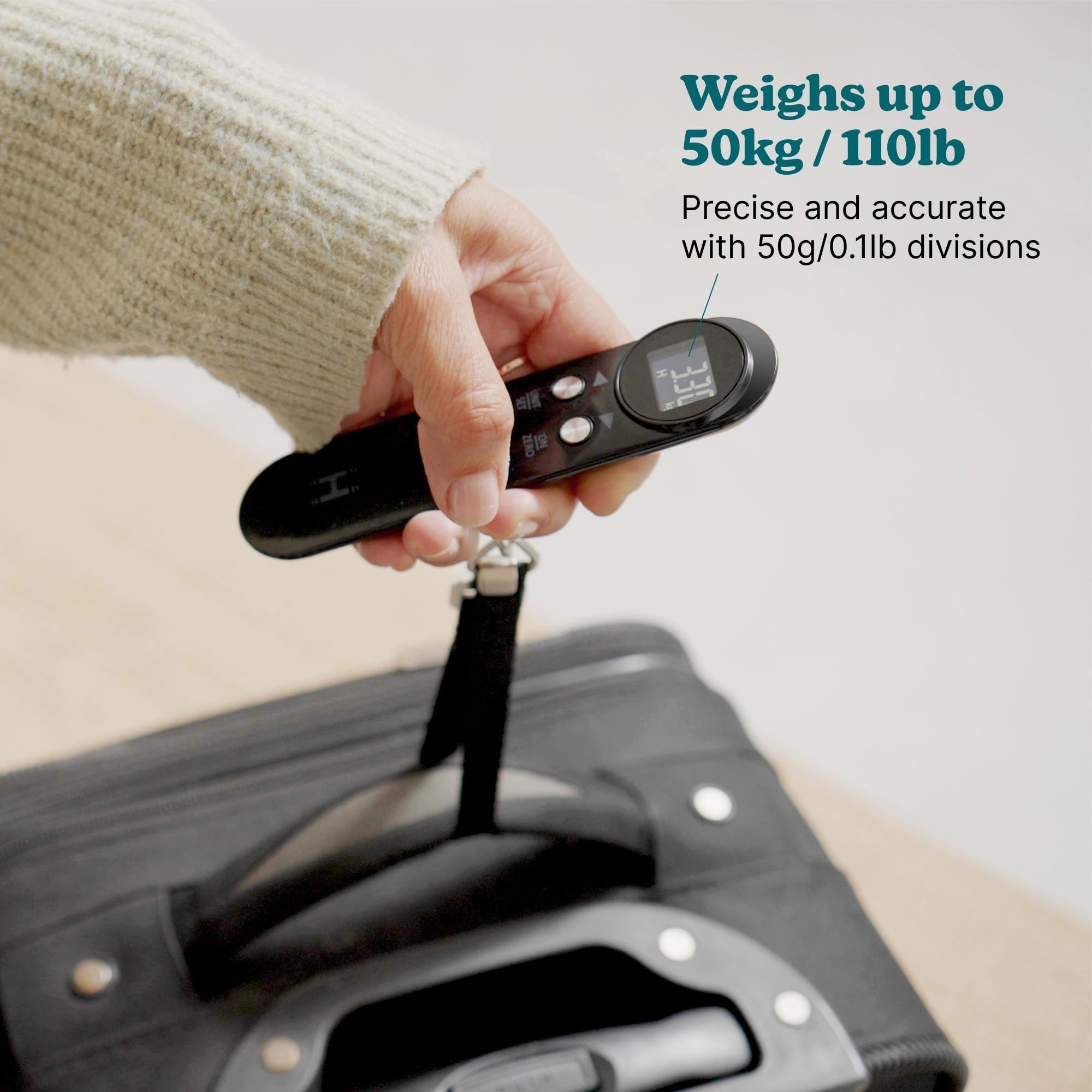 homedics-travel-lite-gep-ckwaage-digitale-kofferwaage-bis-50-kg-mit-bergewichtsa image 2