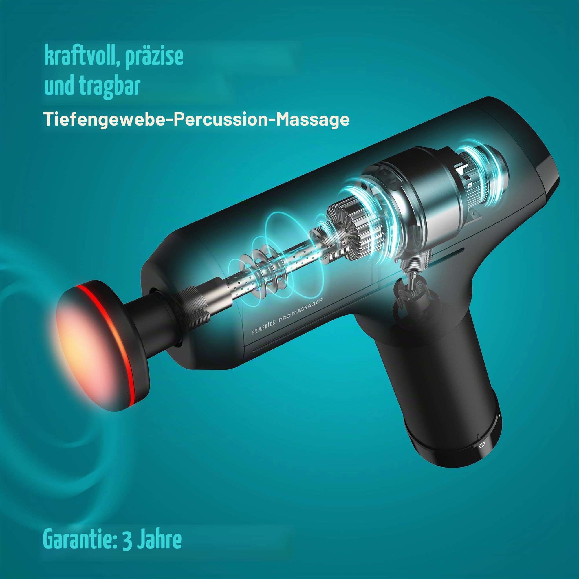 homedics-pro-physio-massage-gun-faszienpistole-mit-beheiztem-aufsatz-5-massagek- image 2