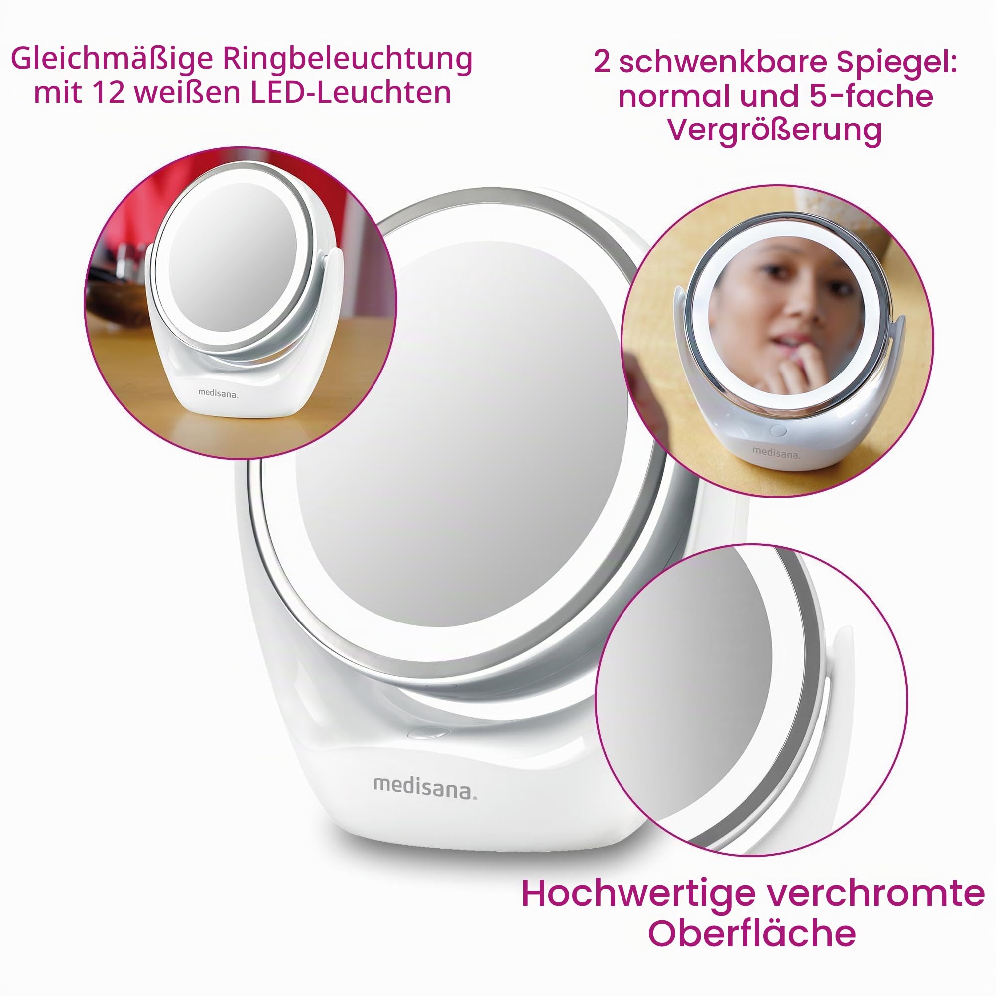 medisana-cm-835-kosmetikspiegel-mit-led-beleuchtung-tischspiegel-5-fach-vergr-er image 4