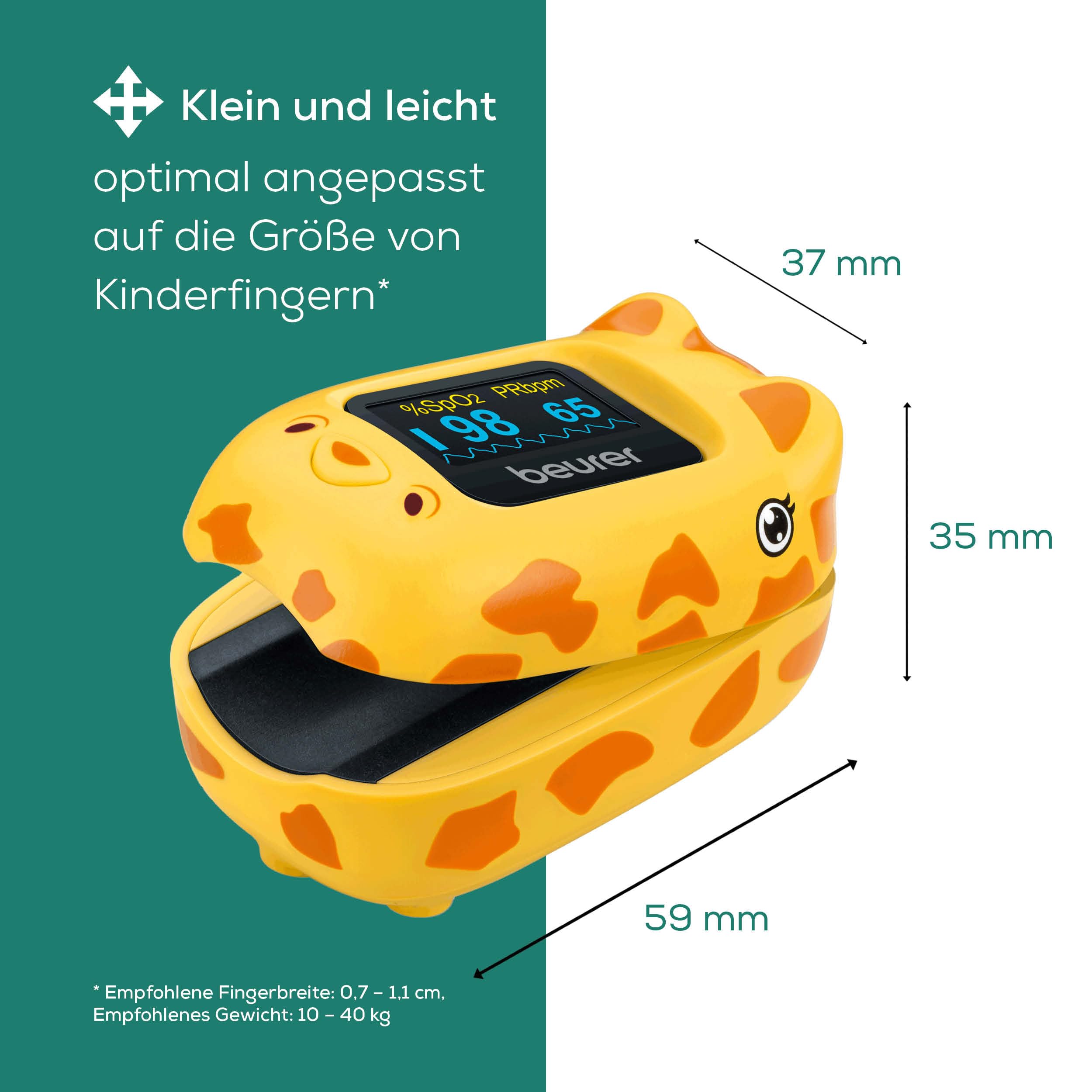beurer-po-13-kids-finger-pulsoximeter-f-r-kinder-spo2-und-pulsmessung-giraffen-d image 3