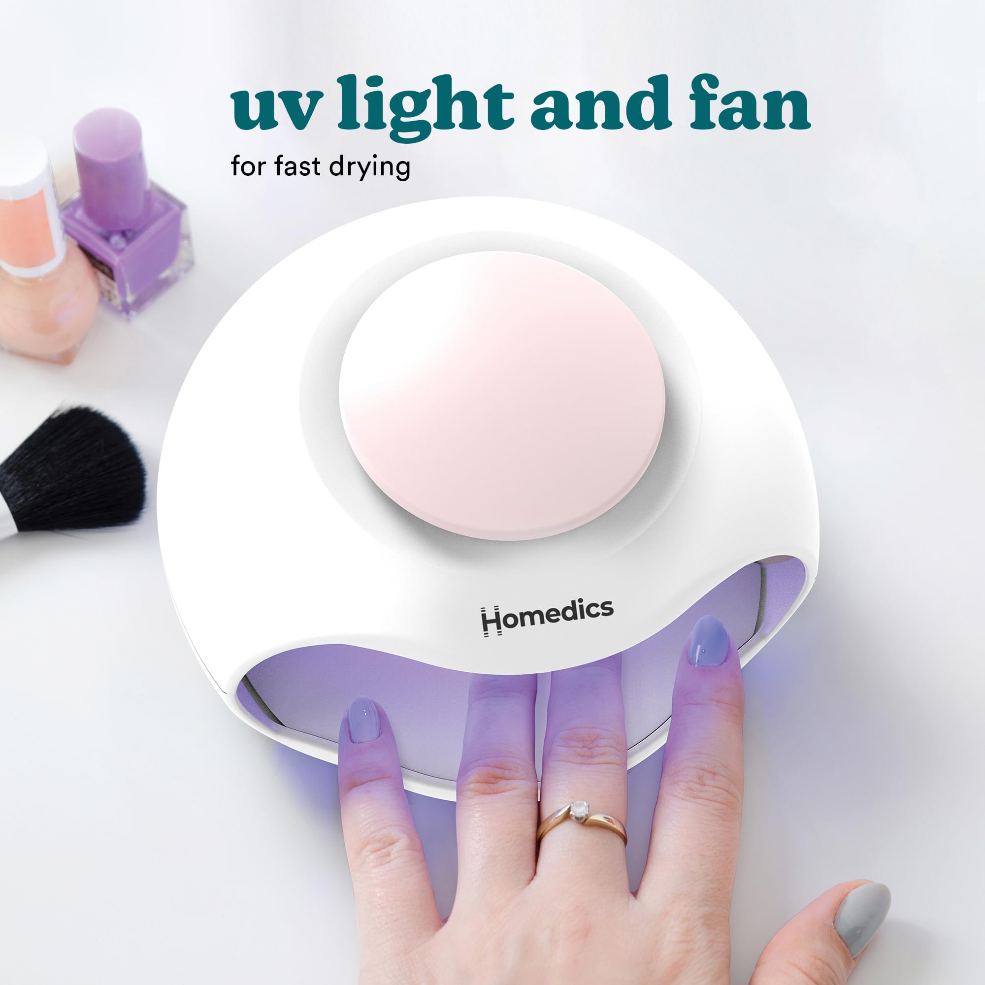 homedics-2-in-1-nageltrockner-mit-uv-lampe-und-l-fter-f-r-gel-acryl-normalen-nag image 5