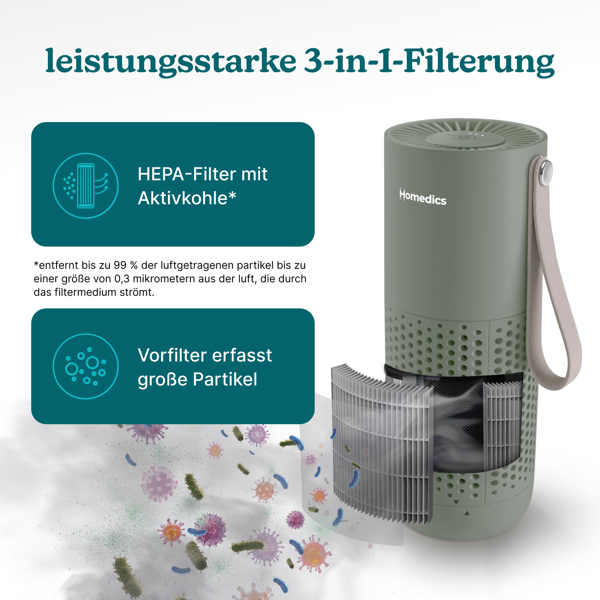 homedics-whisperpure-mini-tragbarer-luftreiniger-mit-hepa-typ-filter-und-8h-akku image 3