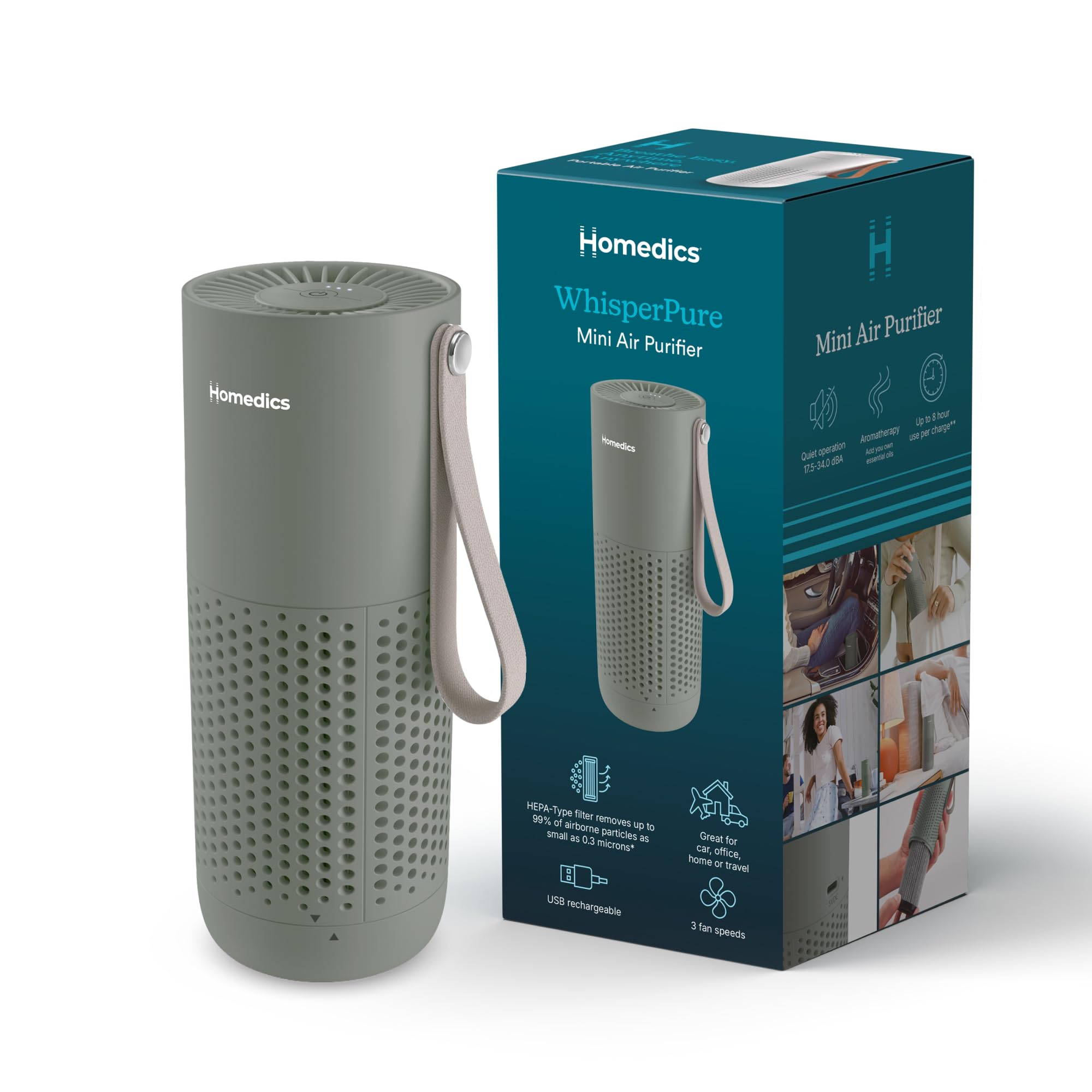 homedics-whisperpure-mini-tragbarer-luftreiniger-mit-hepa-typ-filter-und-8h-akku image 8