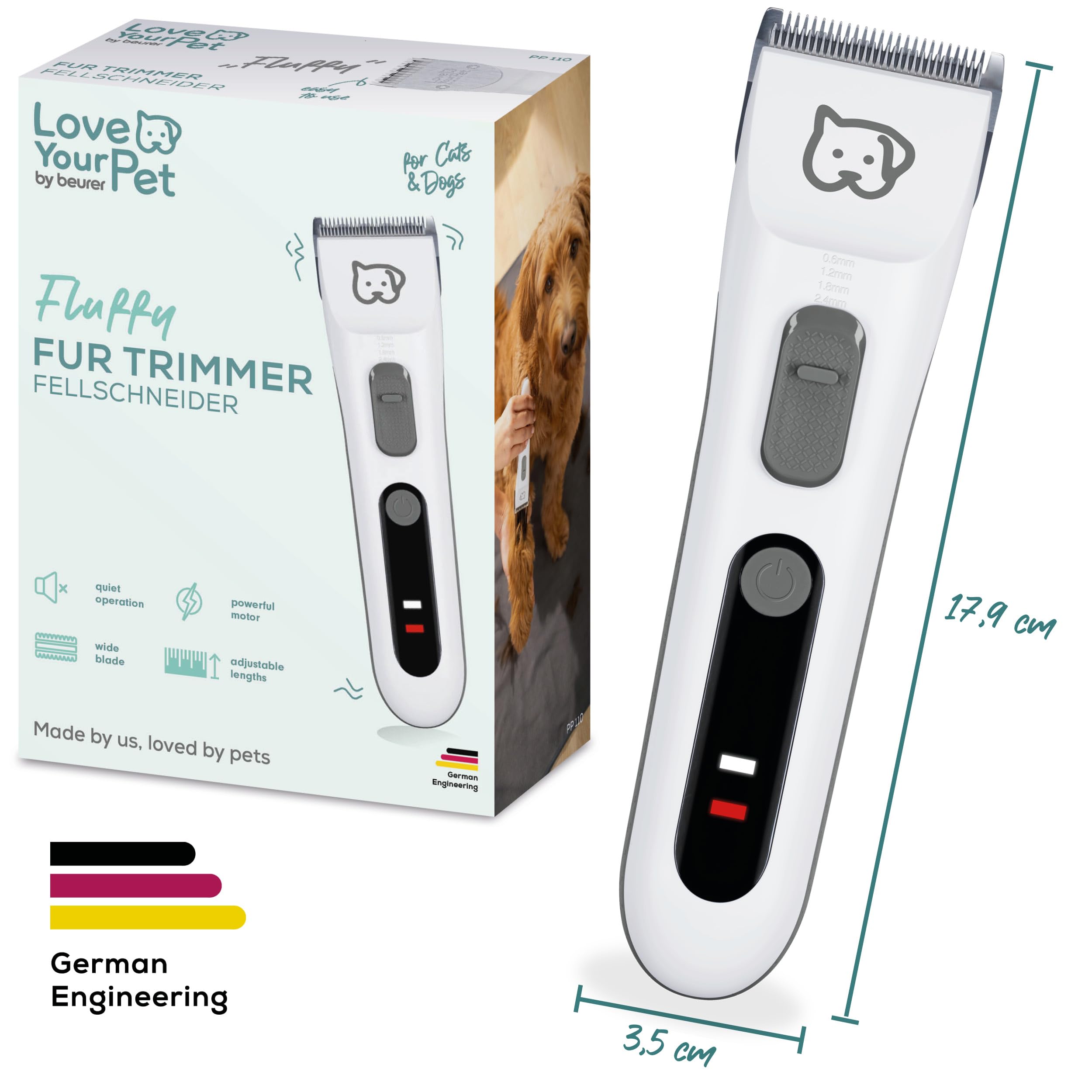 beurer-love-your-pet-schermaschine-fluffy-leise-trimmer-f-r-hunde-katzen-9-teili image 8