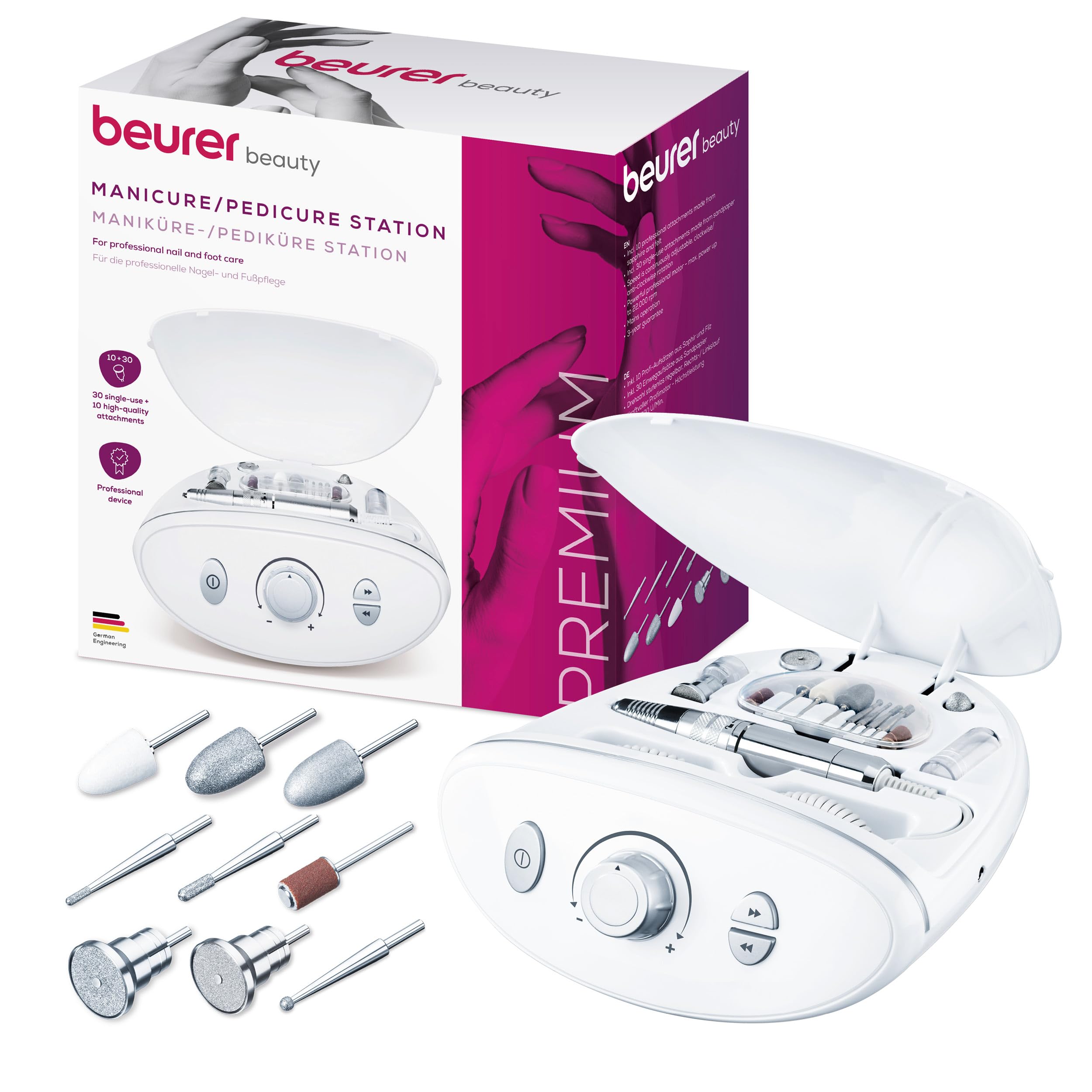 beurer-mp-100-professionelle-manik-re-und-pedik-re-station-mit-10-aufs-tzen image 1