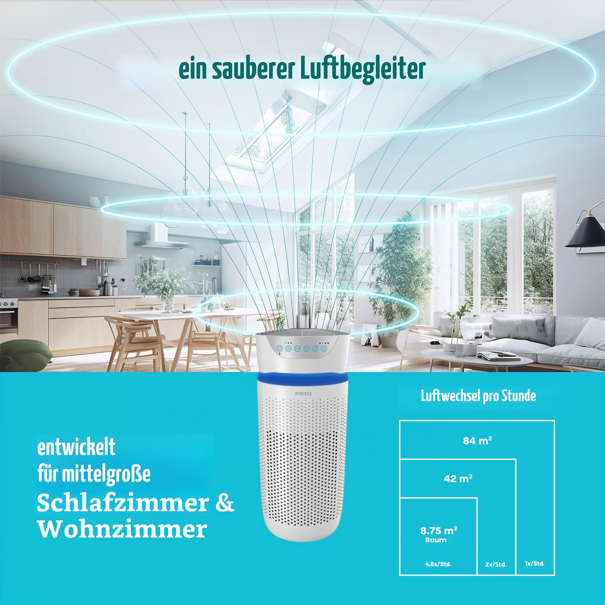 homedics-luftreiniger-84-m-mit-uv-c-hepa-aktivkohlefilter-air-purifier-f-r-aller image 2