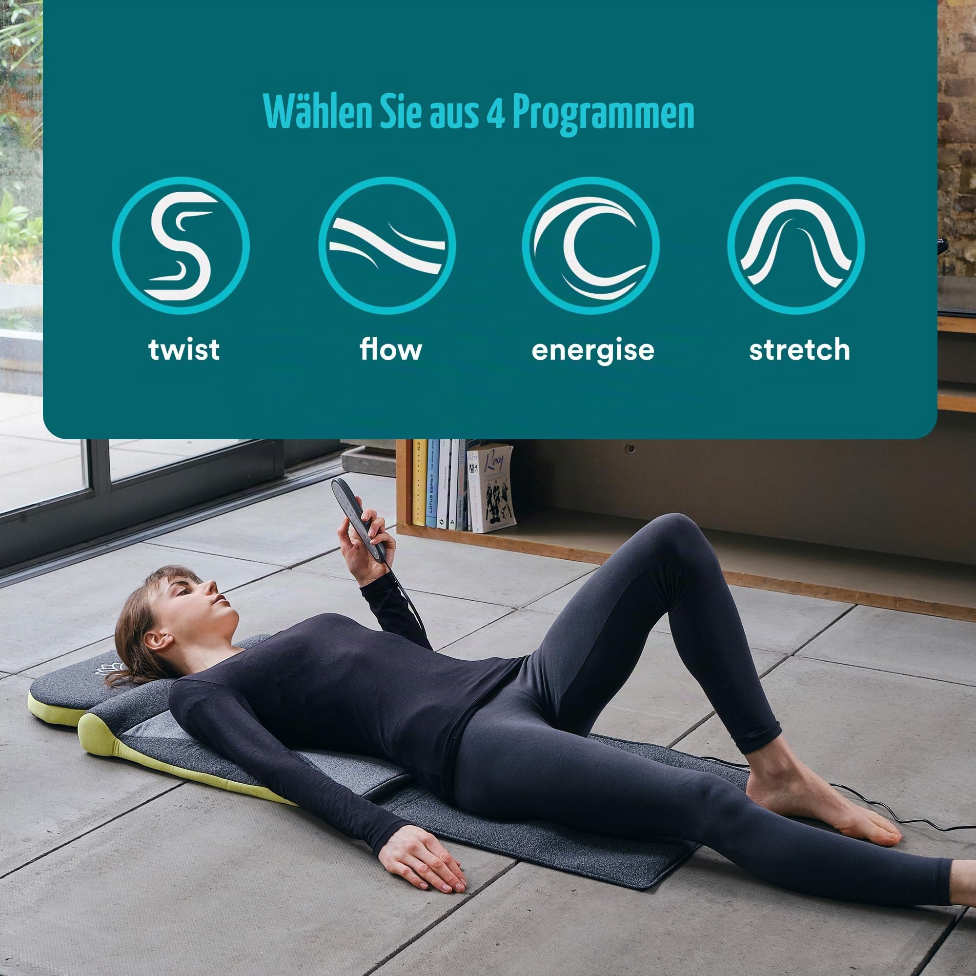 homedics-stretch-stretchingmatte-xs-mit-fernbedienung-und-4-vorprogrammierten-yo image 3