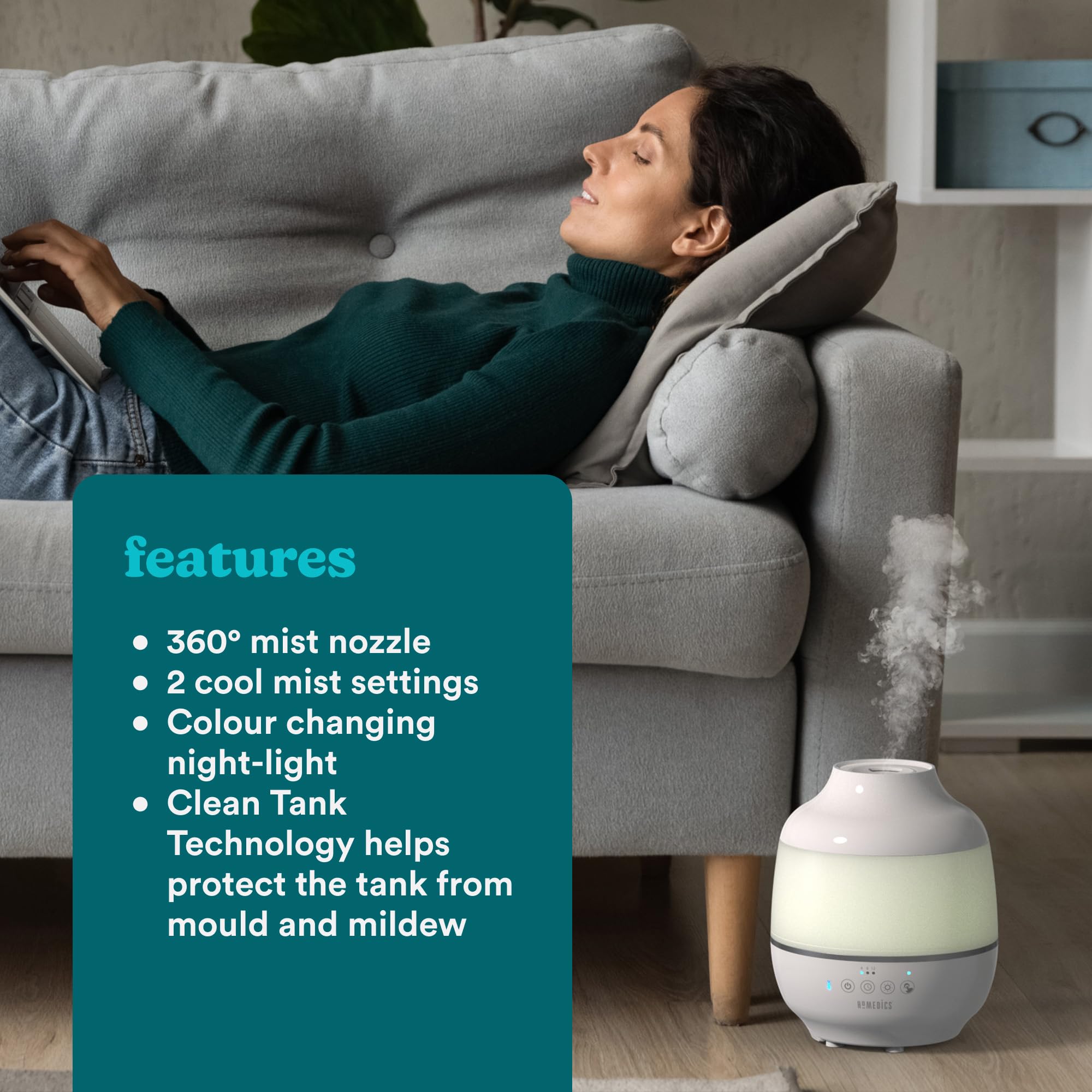 homedics-total-comfort-ultraschall-luftbefeuchter-mit-7-farben-licht-und-25h-lau image 7