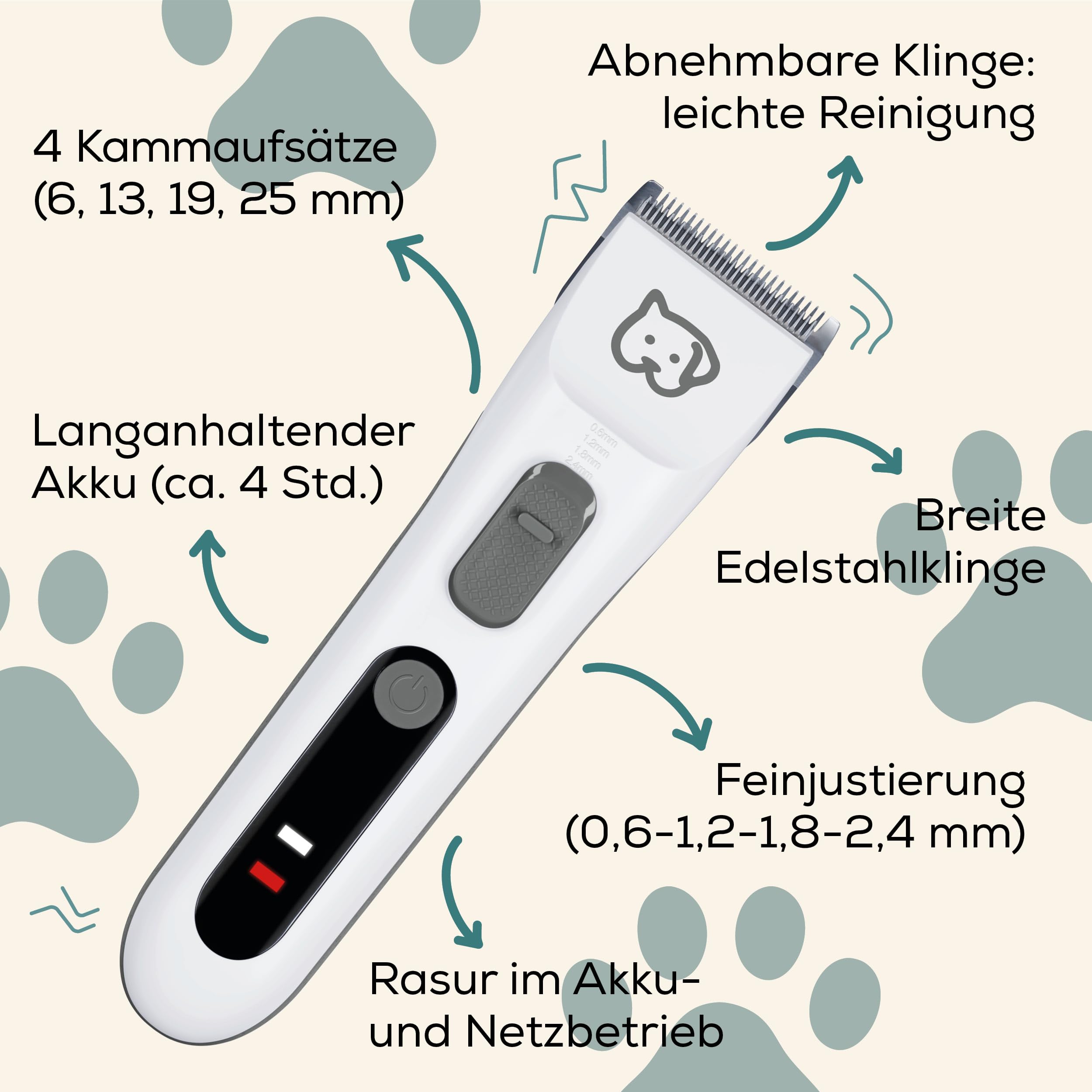 beurer-love-your-pet-schermaschine-fluffy-leise-trimmer-f-r-hunde-katzen-9-teili image 7
